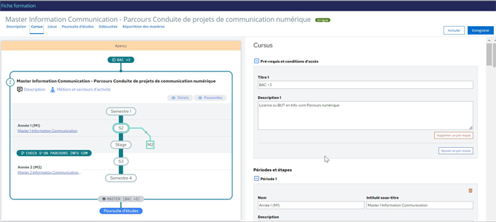 Explorasup plateforme admin cursus formation