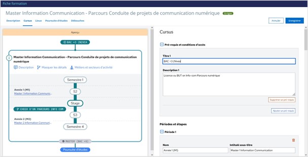 Visualisation synchrone des modifications de données d'un cursus