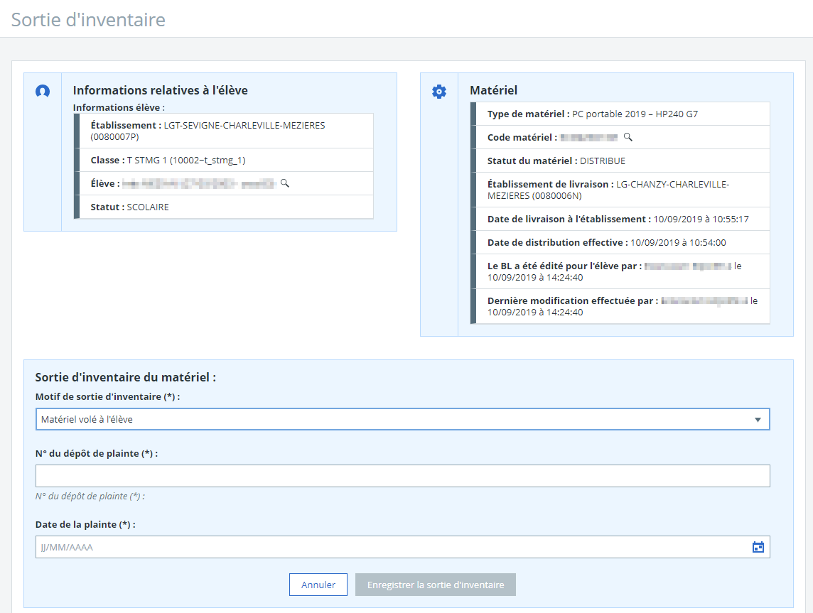 Distribution de PC - service numérique de suivi de stock